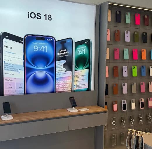 Vitrine de produtos Apple na loja Brooklyn Quality